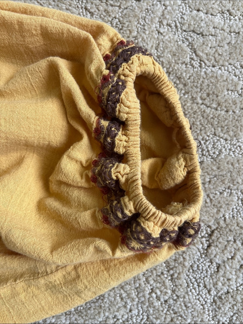Boho Mustard Embroidered Peasant Top - Brand: Max Studio - Picture 4 of 10